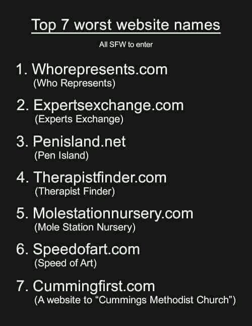 Top 7 Worst Website Names